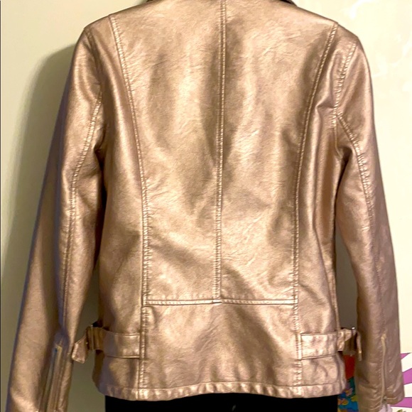 ❤️BARBIE LOOK Metallic Rose Gold Biker Jacket! - Picture 13 of 13